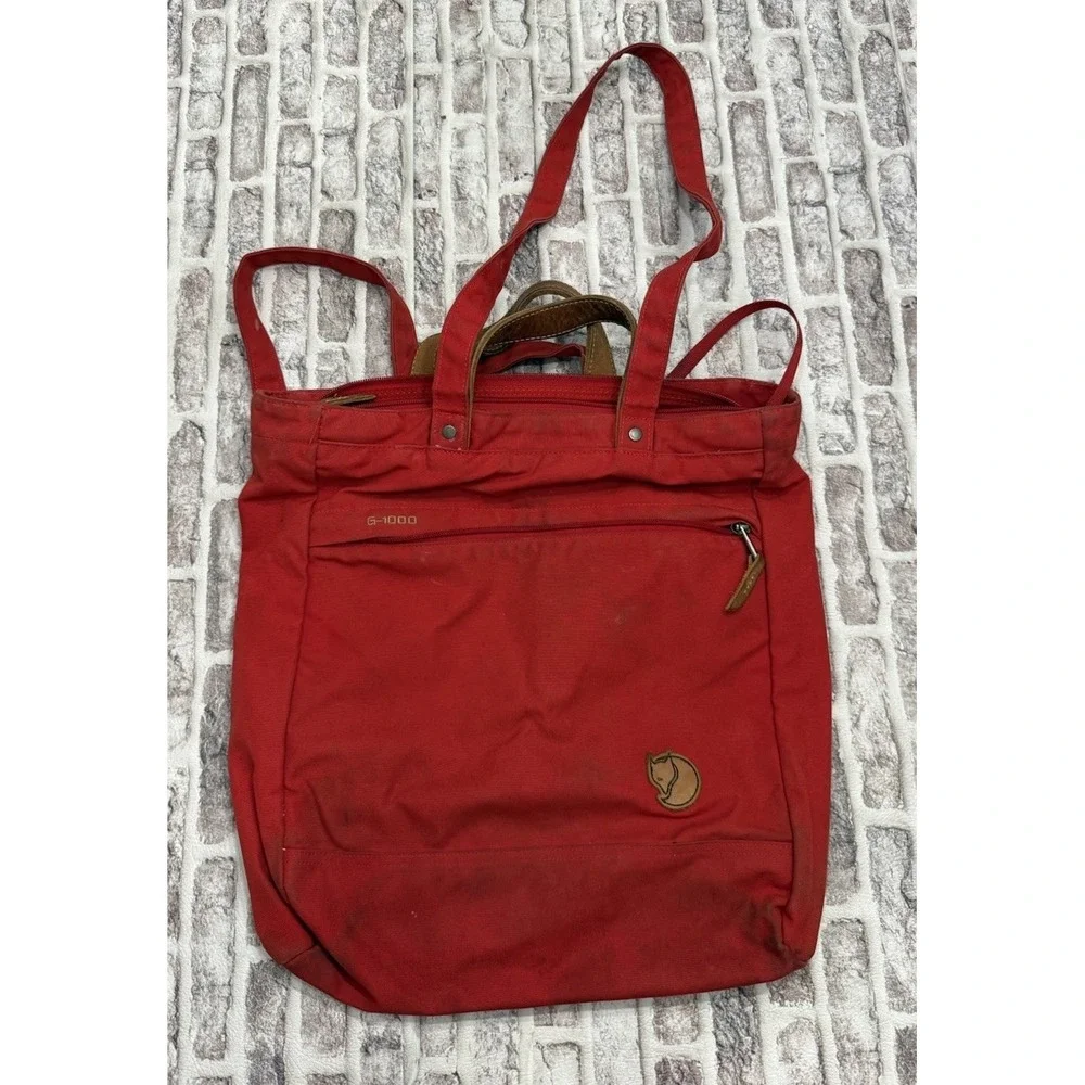 Fjallraven G-1000 Totepack No. 1 Convertible Travel Shoulder Bag Backpack Red - Picture 1 of 12